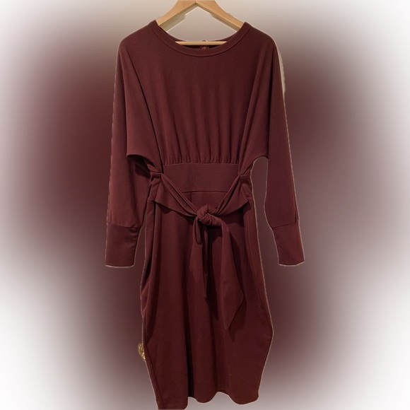 FASHION NOVA Never Too Soft Dress - Burgundy - Picture 7 of 12